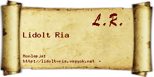 Lidolt Ria névjegykártya